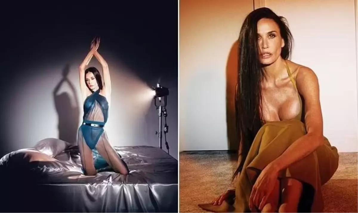 61 yaşındaki oyuncu Demi Moore, Interview dergisinin Eylül sayısı için cesur pozlar verdi