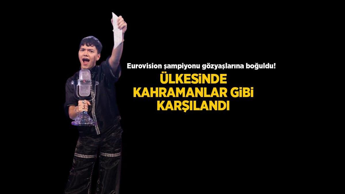 Eurovision 2025 şampiyonu gözyaşlarına boğuldu! Viyana’da kahraman gibi karşılandı