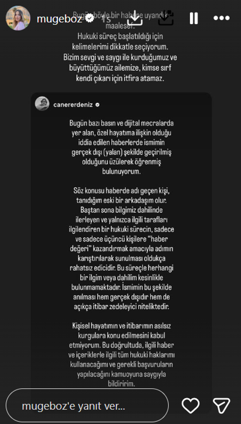 'Manifesto günlüğünde' adı geçiyor: Müge Boz’un eşi Caner Erdeniz'den 'ihanet' iddialarına yanıt!
