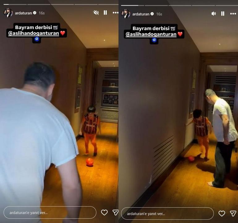 Arda Turan oğluyla evde maç yaptı: ‘Bayram derbisi’ sosyal medyayı salladı