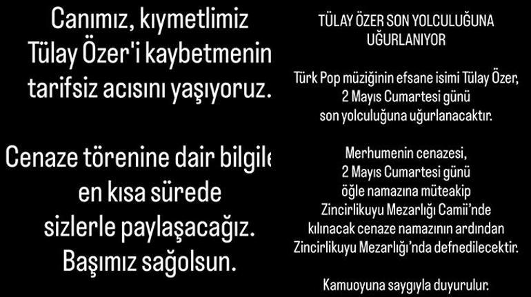 Tülay Özer hayatını kaybetti! Cenaze töreni programı açıklandı
