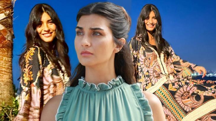 Sade güzelliğiyle dikkat çekti! Tuba Büyüküstün pozlarıyla tam not aldı