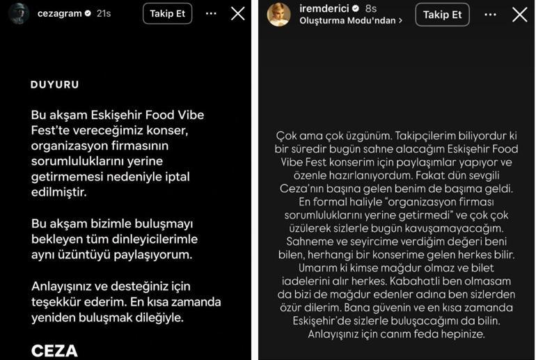 Ceza ve İrem Derici sahneye çıkmayınca festival karıştı! 1 kişi karakola götürüldü